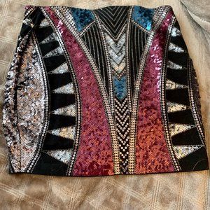 NWT Express Geometric Sequin Miniskirt M